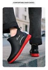 Fashionable Adult Short Rain Boots Waterproof Ankle Shoes Anti-Slip Durable Rubber Footwear For Men Women Suitable for Rainy Day