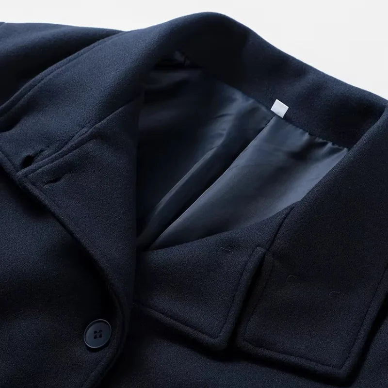 Urban Stand-Collar Woolen Coat