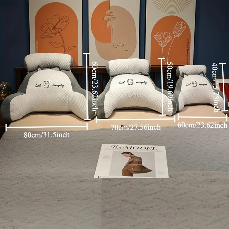 Ergonomic Reading Pillow with Adjustable Back Support,Soft Lumbar Support for Bed,Sofa, Chair,Breathable Polyester Fabric