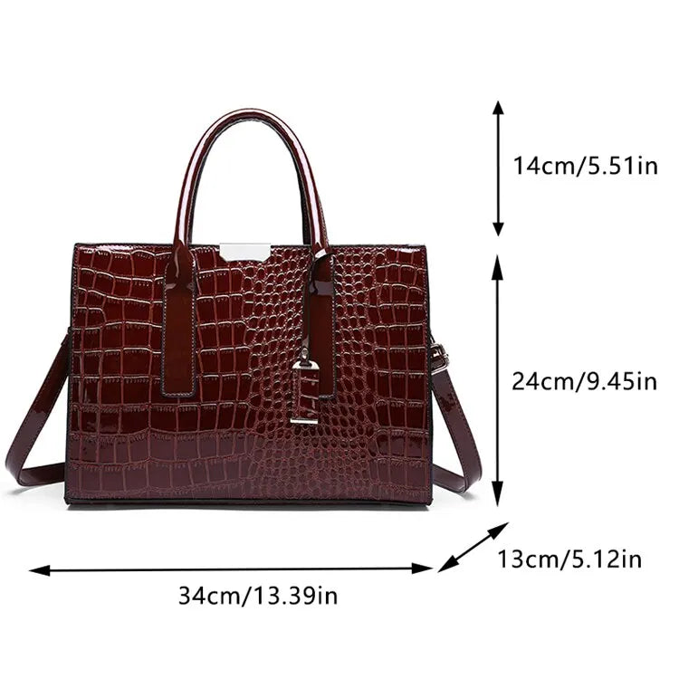 Luxury Vintage Crocodile Pattern Tote