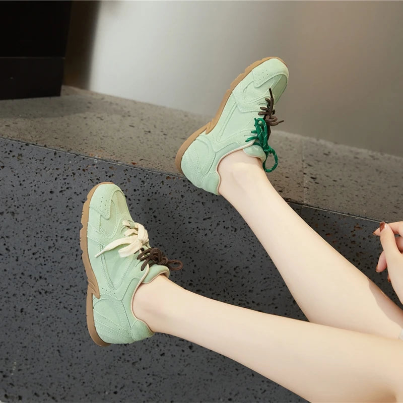AIYUQI Women's Flat Sneakers – Genuine Leather, Non-Slip