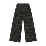 Men's Washed Blue Loose Straight-Leg Jeans