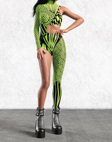 Women's Cyberpunk Rainbow Asymmetrical Bodysuit