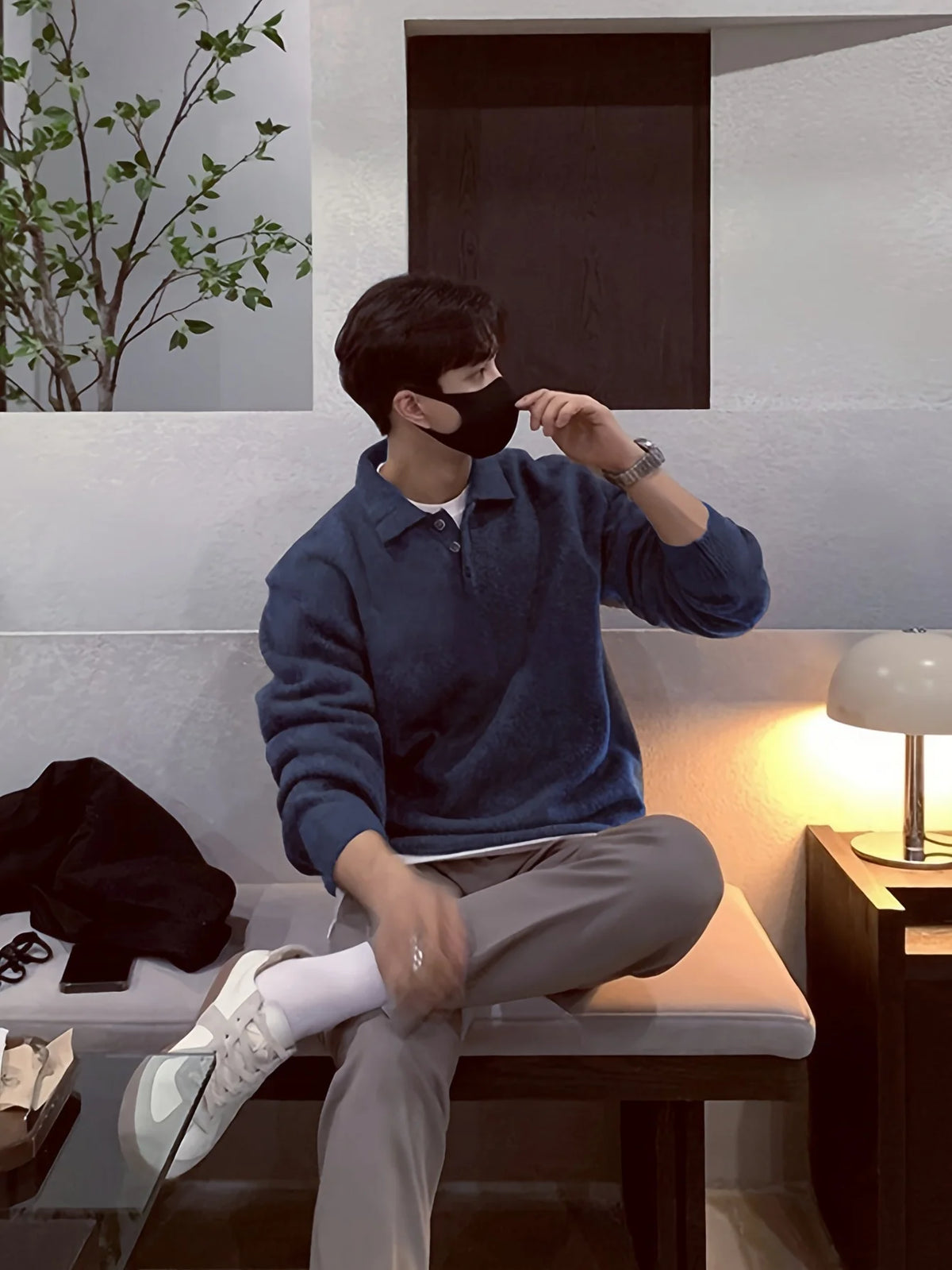 Men’s Geometric Knit Pullover Sweater