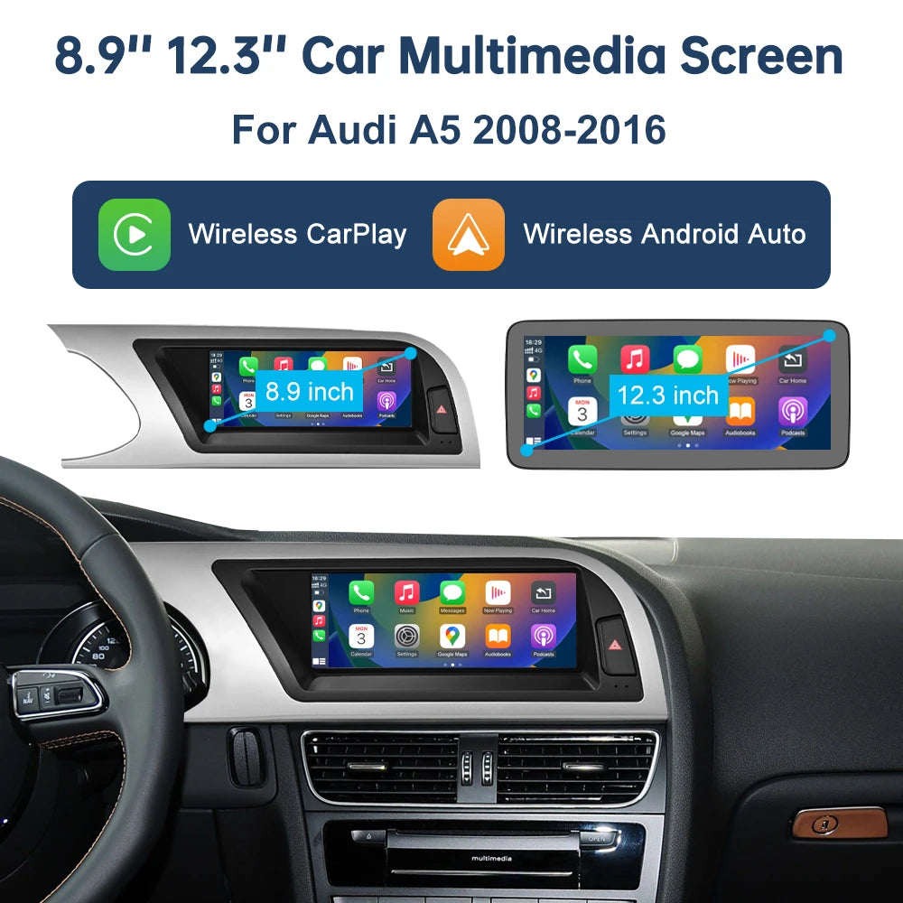 Road Top Touchscreen Display for Audi A5 S5 | CarPlay & Android Auto