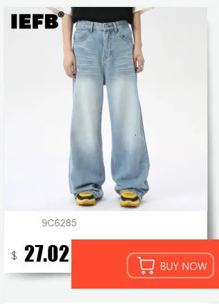 Retro Washed Wide-Leg Denim Trousers
