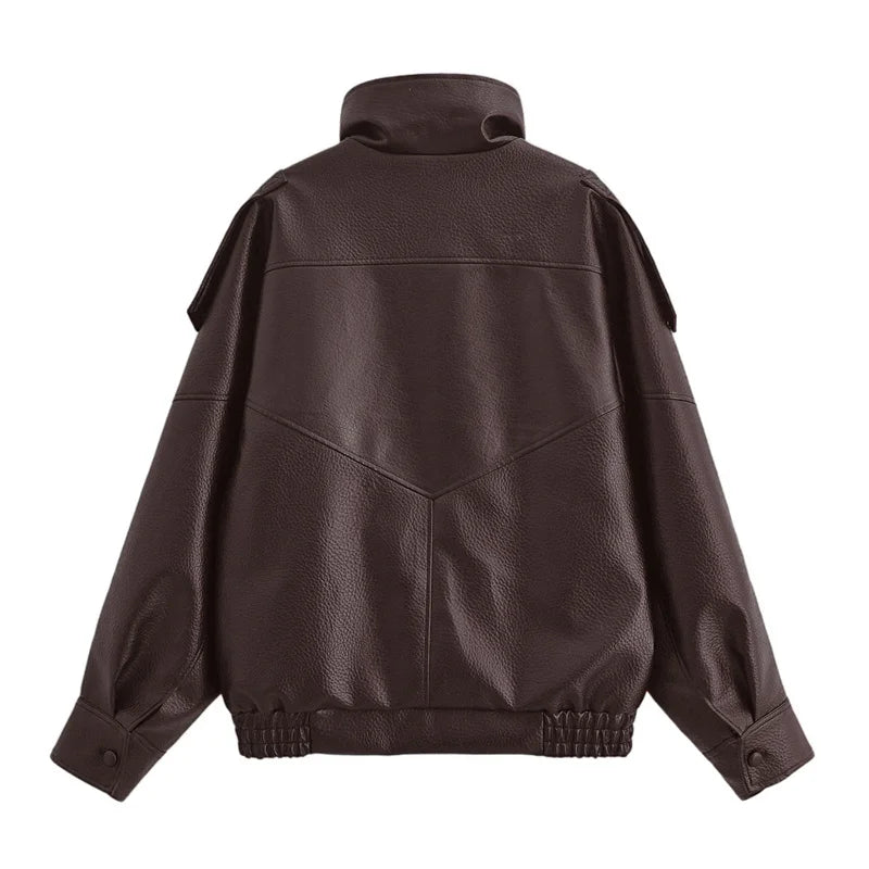Women’s Black Moto Faux Leather Jacket