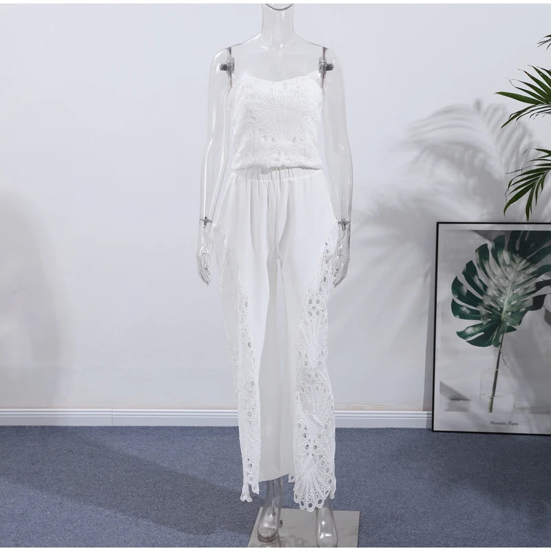 Strapless Eyelet Two-Piece Set