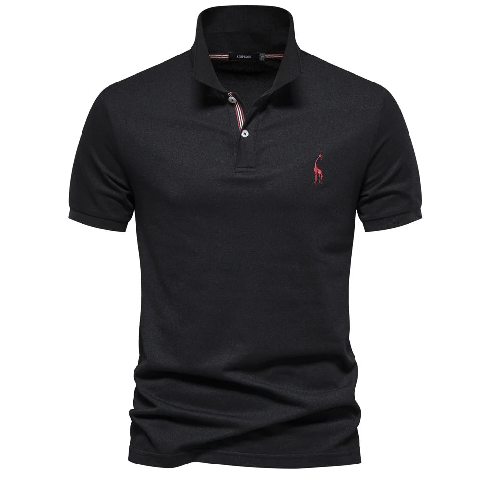 Men's Cotton Polo Shirt – Solid Colors, Relaxed Fit
