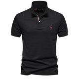 Men's Cotton Polo Shirt – Solid Colors, Relaxed Fit