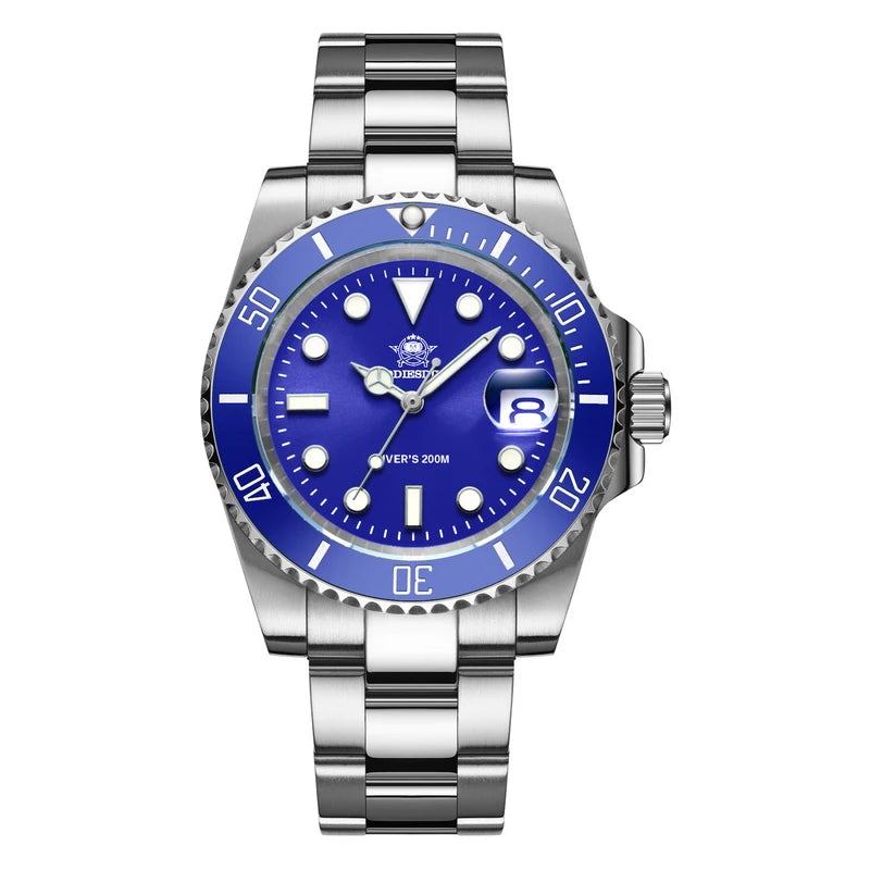 ADDIESDIVE NEW Luxury Men’s Quartz Watch 200M Diver Watch BGW9 Super Luminous Ceramic Bezel Stainless Steel Business Wristwatch