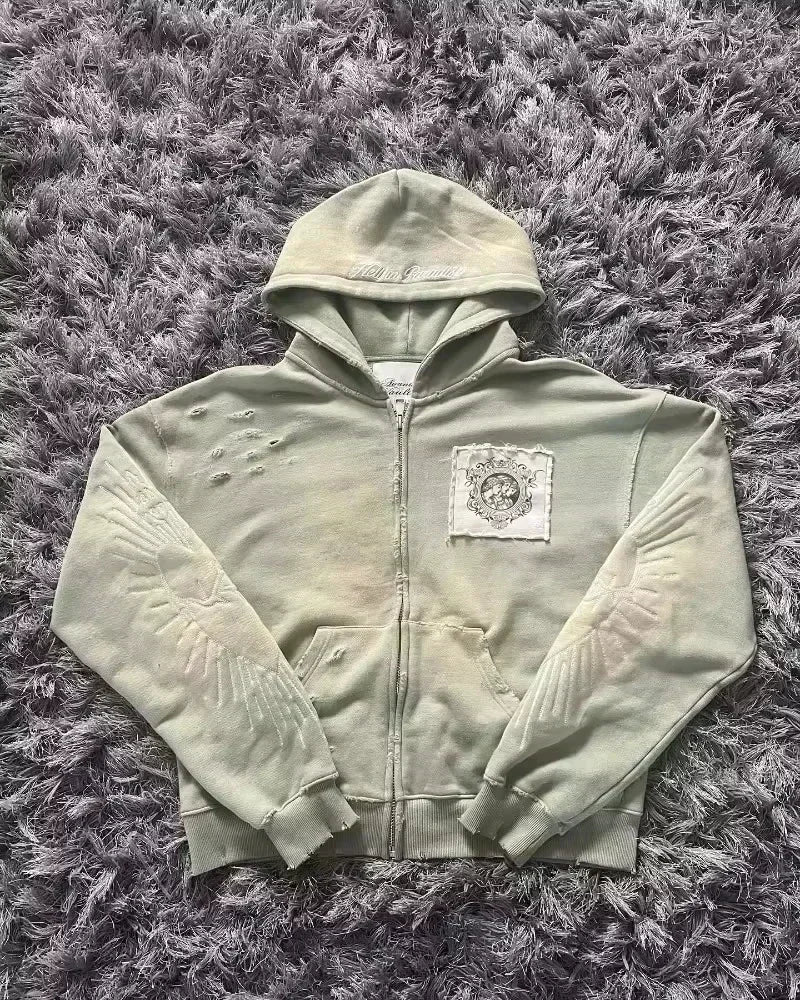 Y2K Harajuku Joker Graphic Zip-Up Hoodie
