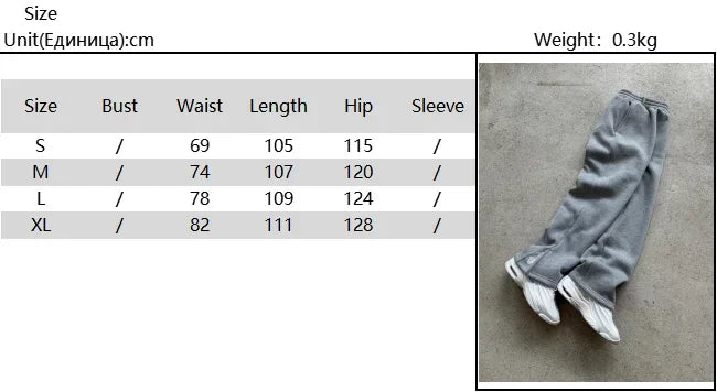Y2K Wide Leg Joggers – Zipper Embroidery Streetwear Pants