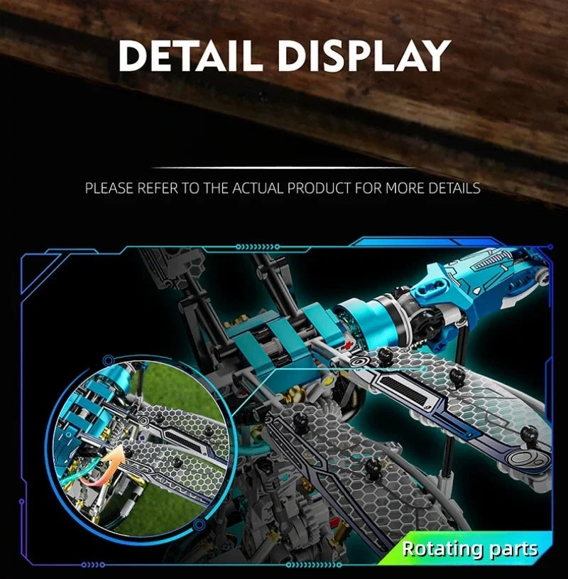 Creative Mechanical Dragonfly Construction Set Animal Building Blocks  MOC Educational Toy for Kids Adults STEM Learning Kit