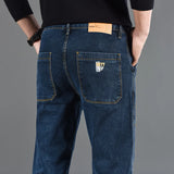 Men’s Fashion Print Straight-Cut Jeans