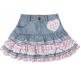 Sweet Lolita Denim Ball Gown Mini Skirt – Kawaii Lace