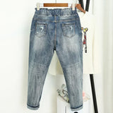 Women's Ripped High Waist Boyfriend Jeans – Plus Size