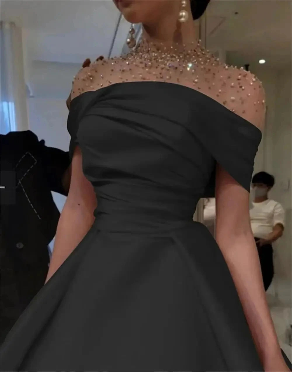 Elegant Satin A-Line Floor-Length Formal Gown