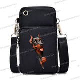 New Mobile Phone Bag Funny Anime Dog Print Shoulder Messenger Bag Women Men Coin Purse Handbag Animal Lover Small Crossbody Bag