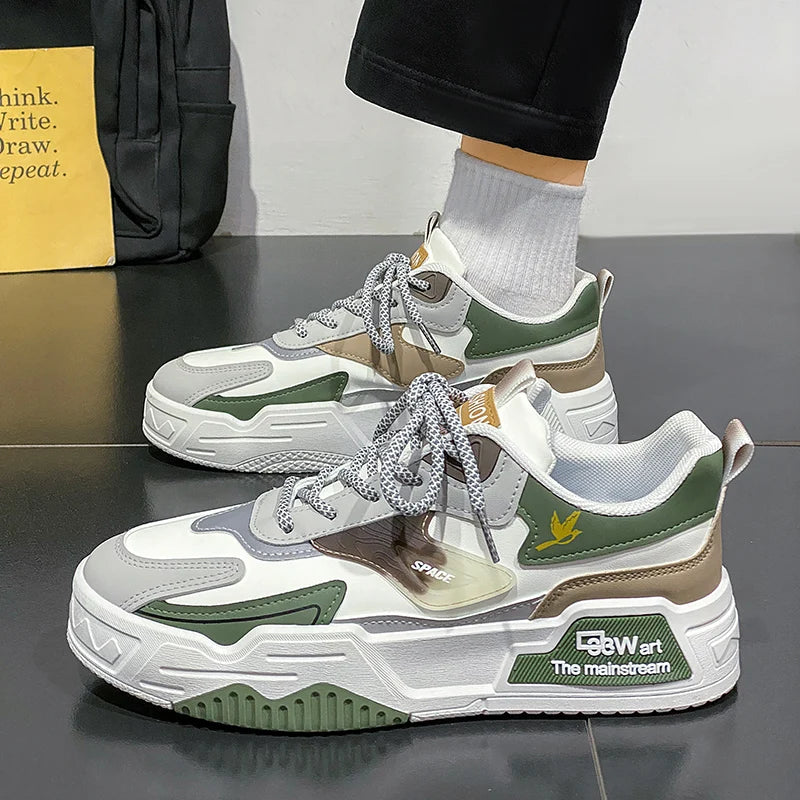 Men's Leather Low-Top Casual Sneakers