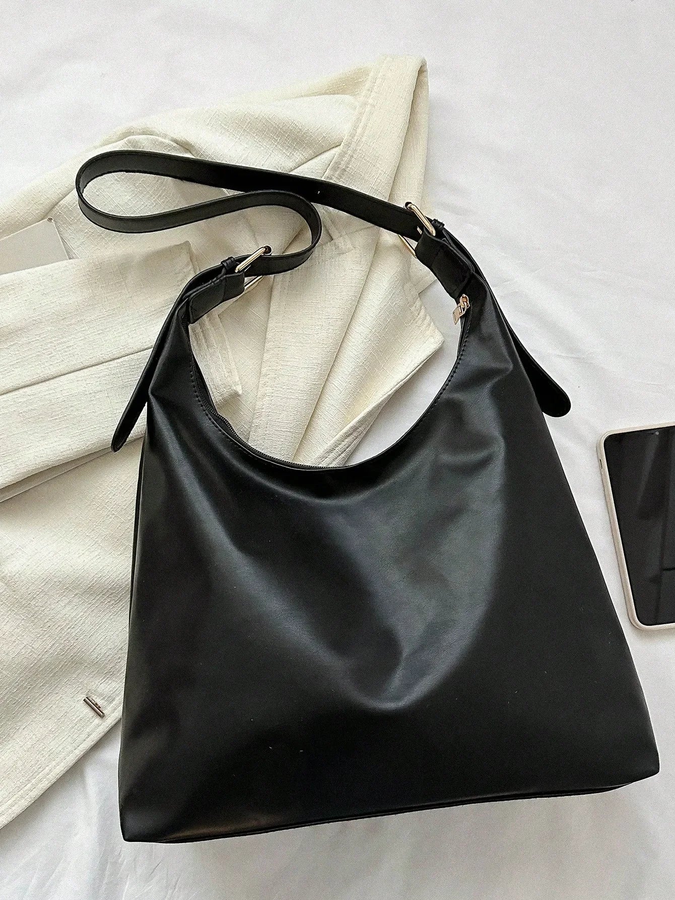 Large Capacity Solid Color Women's Shoulder Bag, Multifunctional Crossbody Bag, Women's Shoulder Tote Bag, Large Capacity Crossbody Tote Bag, Casual Work Bag