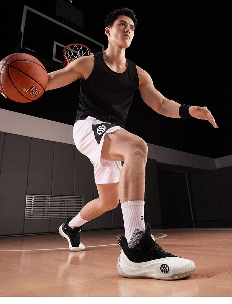 361 Degrees ZEN VI PRM Men's Basketball Sports Shoes Middle-Top Combat Wear-Resistant Non-Slip Support Sneakers Male 672431102