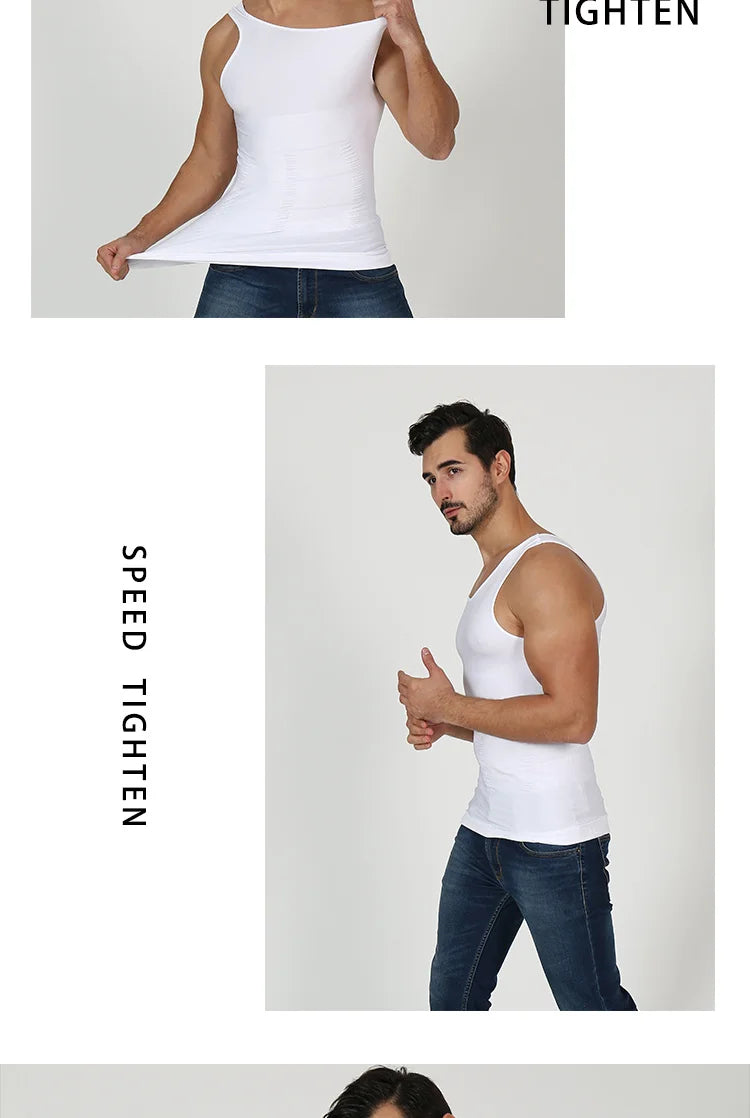 Men's Compression Body Shaper Tank Top, Slimming Vest
