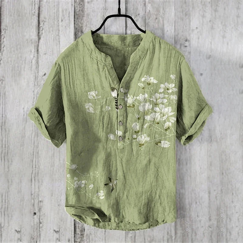 Men's USA-Made 3D Print V-Neck Summer Shirt | S-5XL