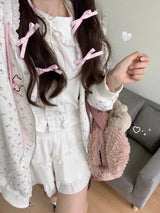 Women's Cat & Floral Print Zip-Up Hoodie