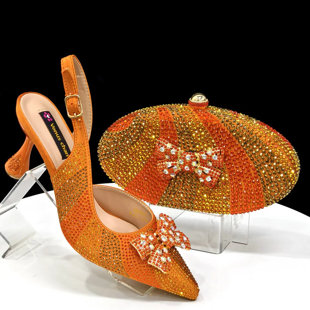 Venus Chan Pointed-Toe Heels & Handbag Set for Women