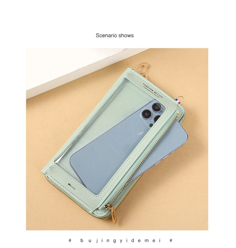 Women Crossbody Bags Touch Screen Cell Phone Purse 2023 Fashion Shoulder Bag Mobile Mini Wallet Card Holder Handbag for Female