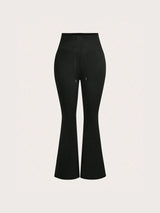 Women's Black High-Waisted Stretch Flare Pants