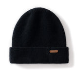 100% Cashmere Beanie Hat – Unisex Knit Winter Cap