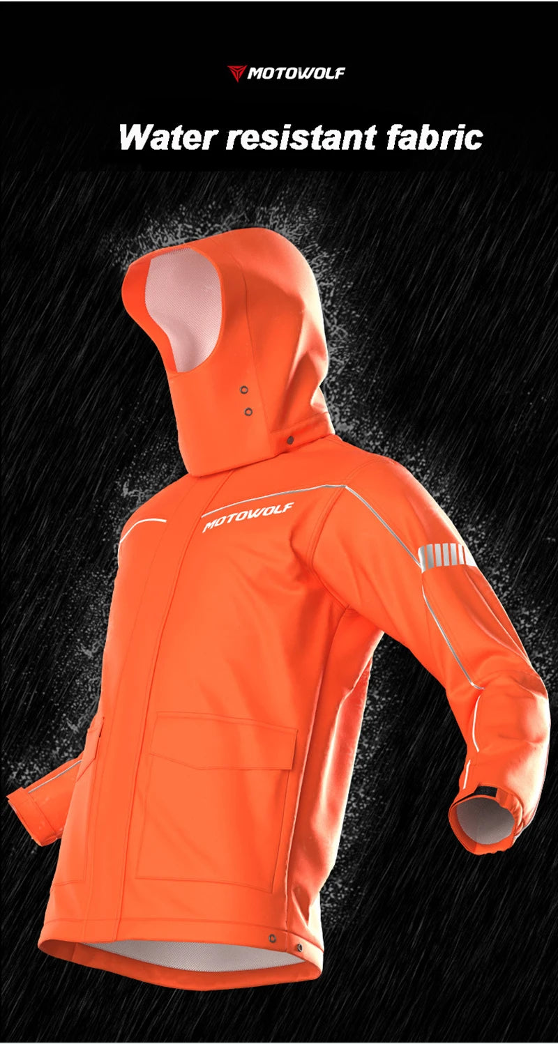 Men's Waterproof Motorcycle Rain Suit – Reflective Split Jacket & Pants