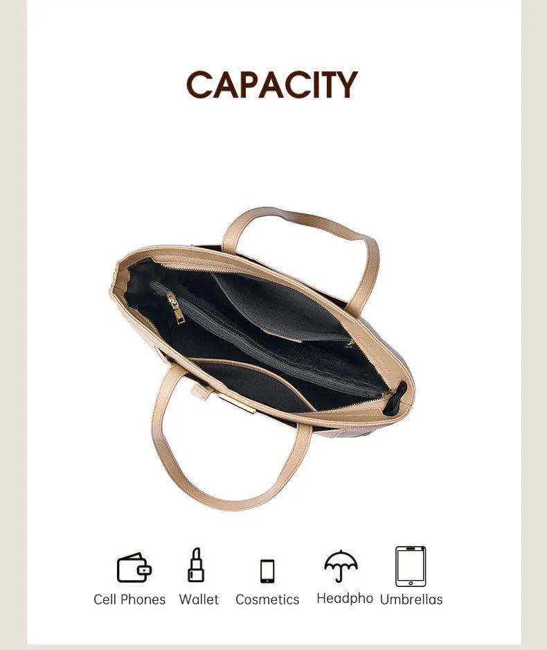 100% Genuine Leather Women's Bag Large Capacity Simple Fashion Cowhide Women Shoulder Bag Female Storage Handbag 2328