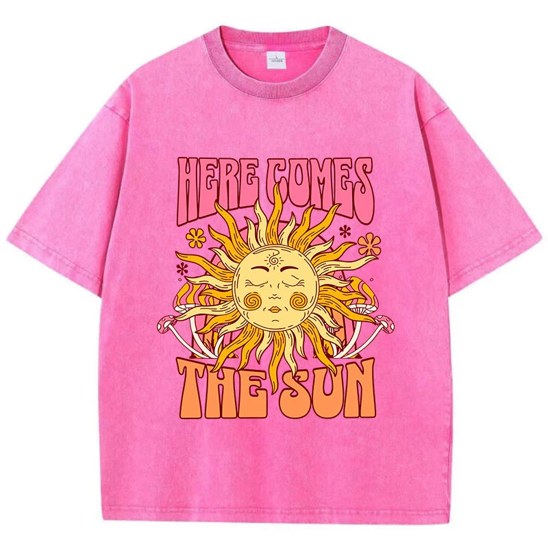 Women's Oversized Washed Cotton Graphic T-Shirt