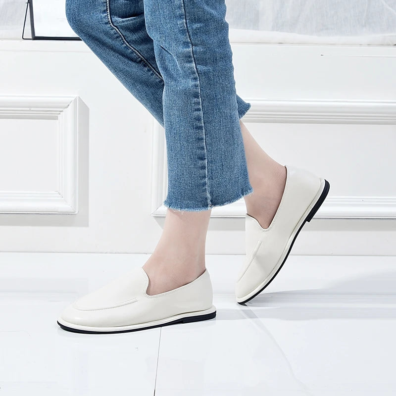 DIMANYU Women's Genuine Leather Loafers – Elegant Flats