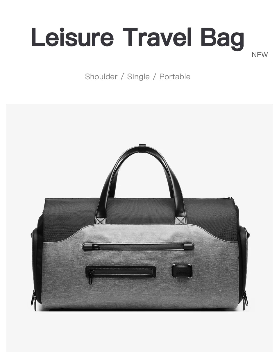 OZUKO Garment bag Multifunction Men Suit Storage Large Capacity Luggage Handbag Male Waterproof Travel Duffel Bag Shoes Pocket