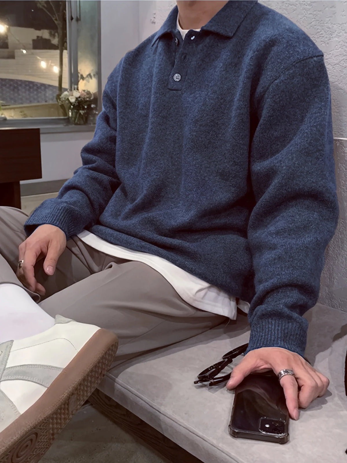 Men’s Geometric Knit Pullover Sweater
