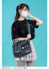 Bandai Hatsune Miku Buckle Shoulder Bag Cartoon Hatsune Miku Large Capacity Cool Storage Bag Anime Peripherals Holiday Gifts