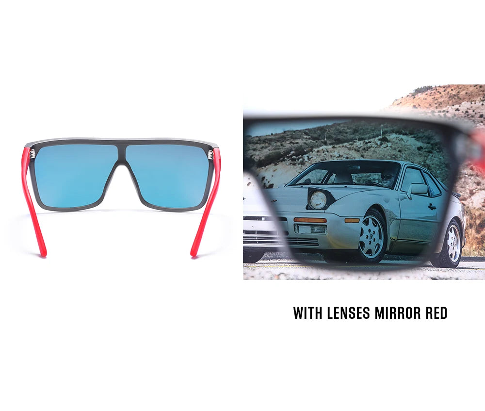 KDEAM One-piece Shape Men Sunglasses Polarized Elastic Paint Surface Sun Glasses Women Suitable Long-lasting Goggles Cat.3