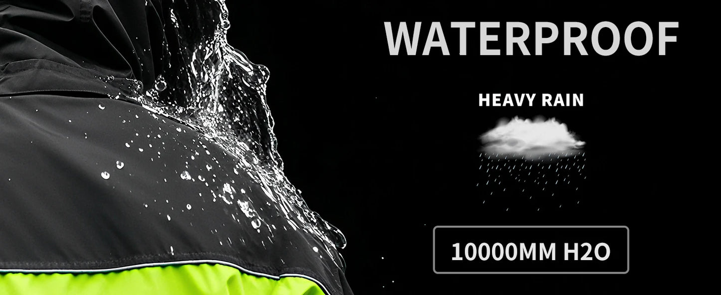 WOSAWE Unisex Waterproof Riding Rain Jacket | Reflective
