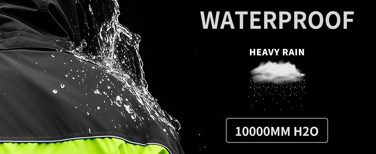 WOSAWE Unisex Waterproof Riding Rain Jacket | Reflective