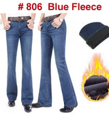 Men's Mid-Rise Flare Jeans | Slim Fit Denim Trousers