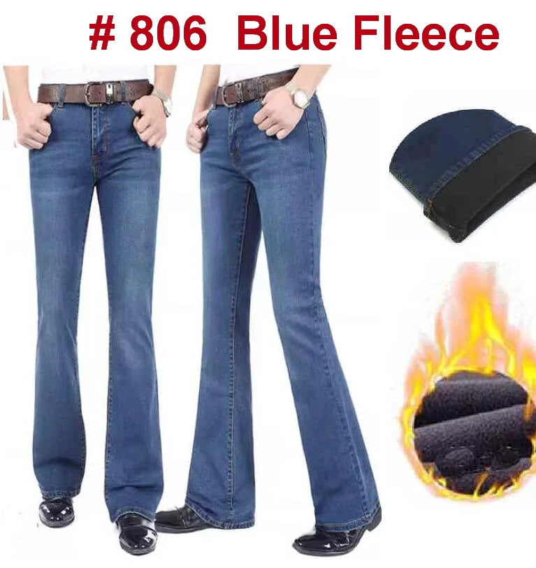 Men's Mid-Rise Flare Jeans | Slim Fit Denim Trousers