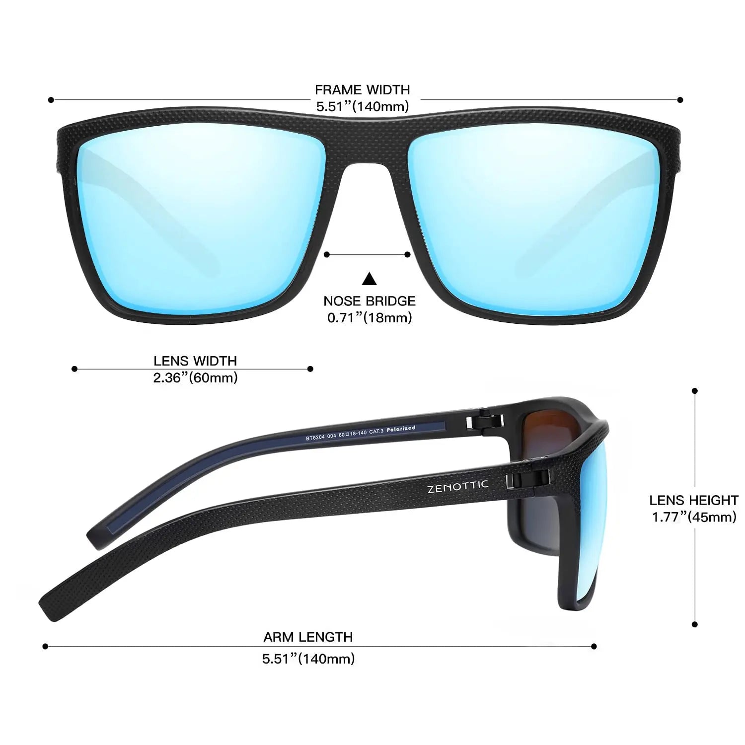 Zenottic Men's Polarized Sunglasses – UV400 TR90 Frame