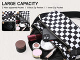 Women Checkered Bum Bag Casual Fanny Pack Large Capacity Crossbody Adjustable Strap Simple Shoulder Mommy Bag Daily Travel Tote