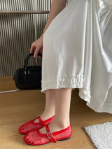 Eilyken Mesh Flat Sandals – Elegant Buckle Strap Women's Shoes