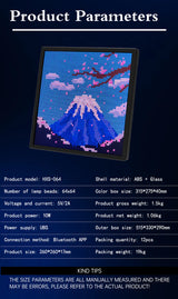 LED Pixel Matrix Bluetooth Smart Display 64x64 RGB Digital Lamp Panel DIY Art Display Gaming Anime Room Decor Frame APP Control