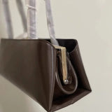 Minimalist Rectangular Frame Handbag Metal Lock Hard Shell Top Handle Bag Elegant Office Commute Shoulder Purse For Women